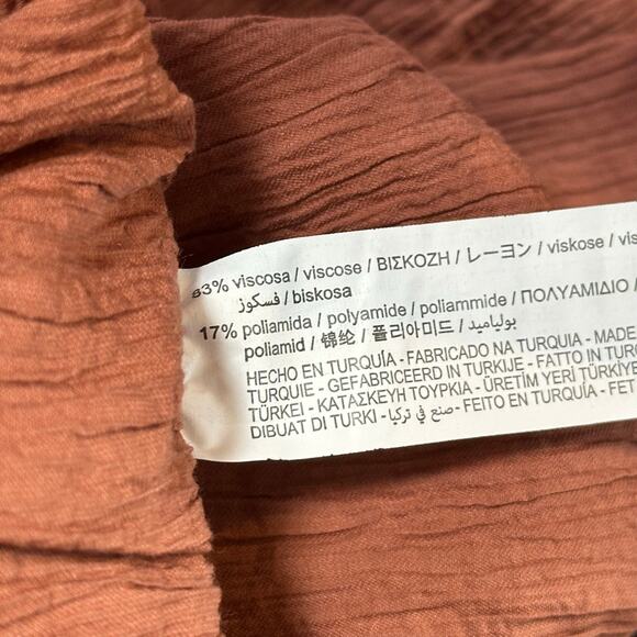 Zara Women's Copper Wide Leg Trousers Pants Size XXL - Picture 6 of 6